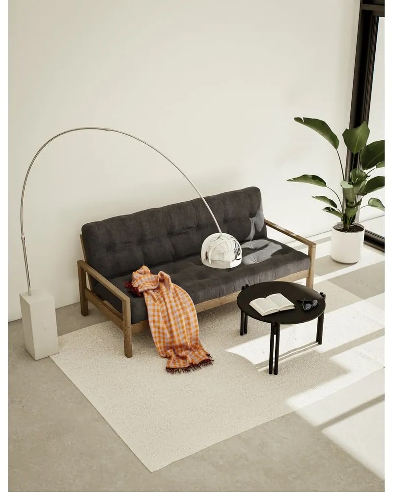 Čierny okrúhly konferenčný stolík z borovicového dreva ø 80 cm Sticks – Karup Design