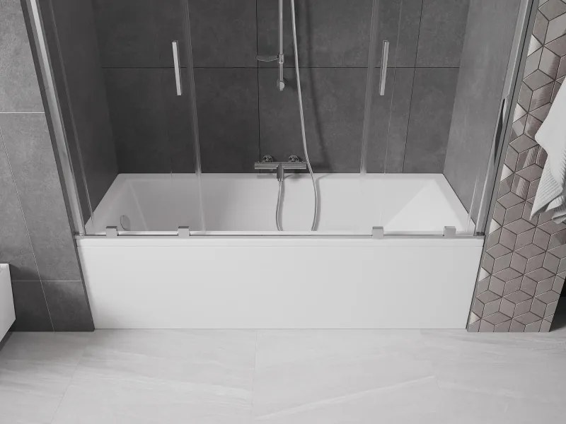 Mexen Velar Duo, 2-krídlová posuvná vaňová zástena 200 x 150 cm, 8mm číre sklo, chrómový profil, 896-200-000-02-01
