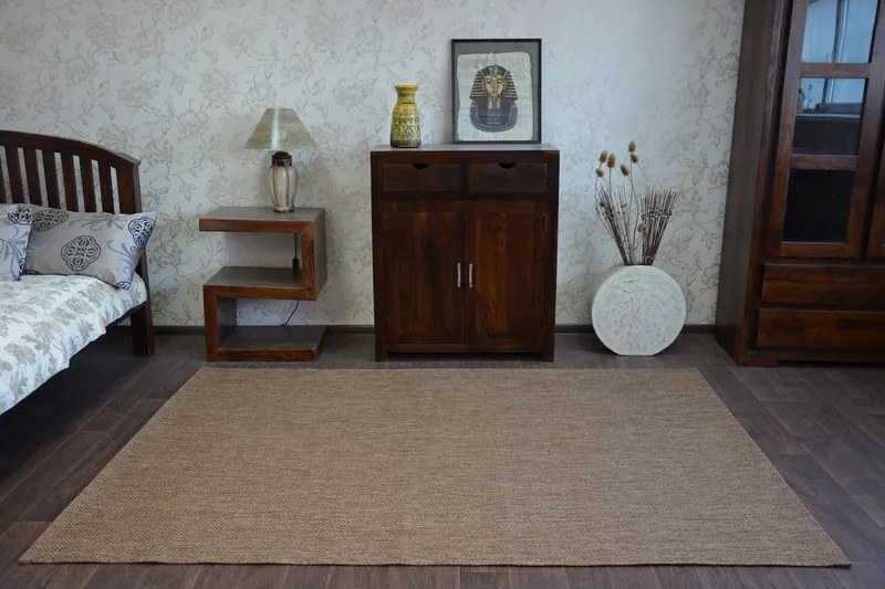 styldomova Šnúrkový koberec sizal flat 48663/870 hladký hnedý