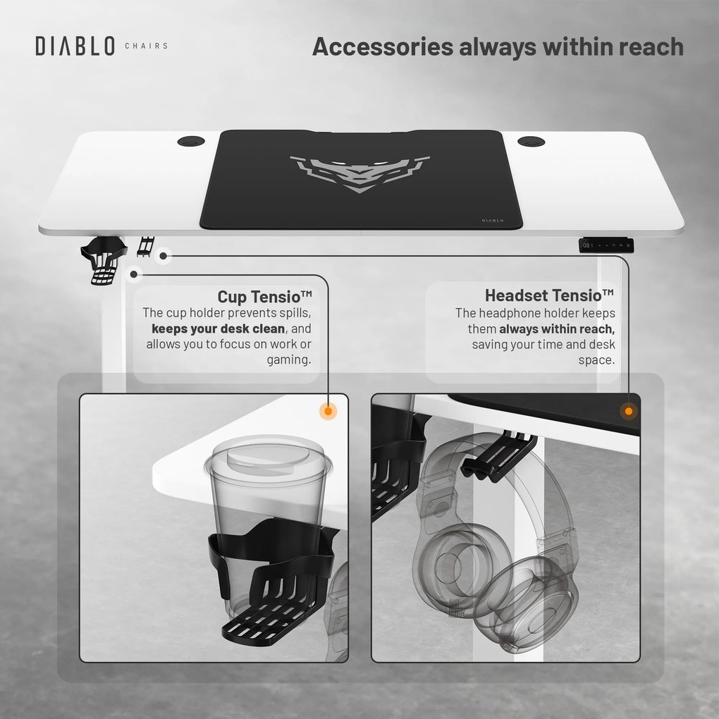 Stôl s nastaviteľnou výškou 140 cm biely: Diablo X-Tensio 1400