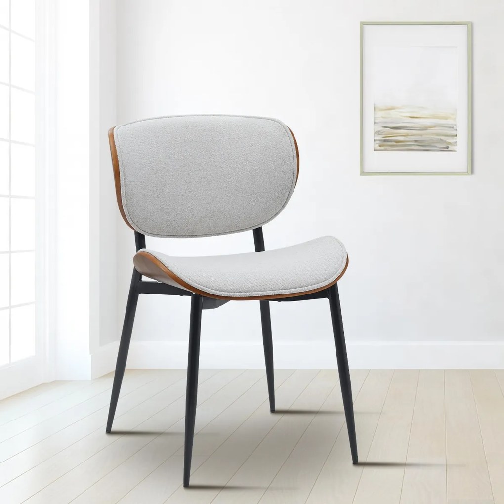 Stolička Enid - látka - Orech / Krémová