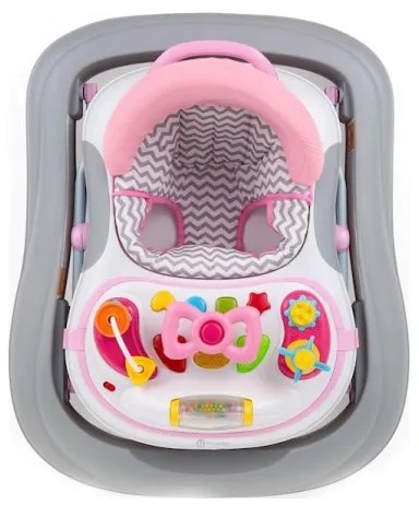 PETITE&MARS - Detské chodítko s melódiou MONTY ružová