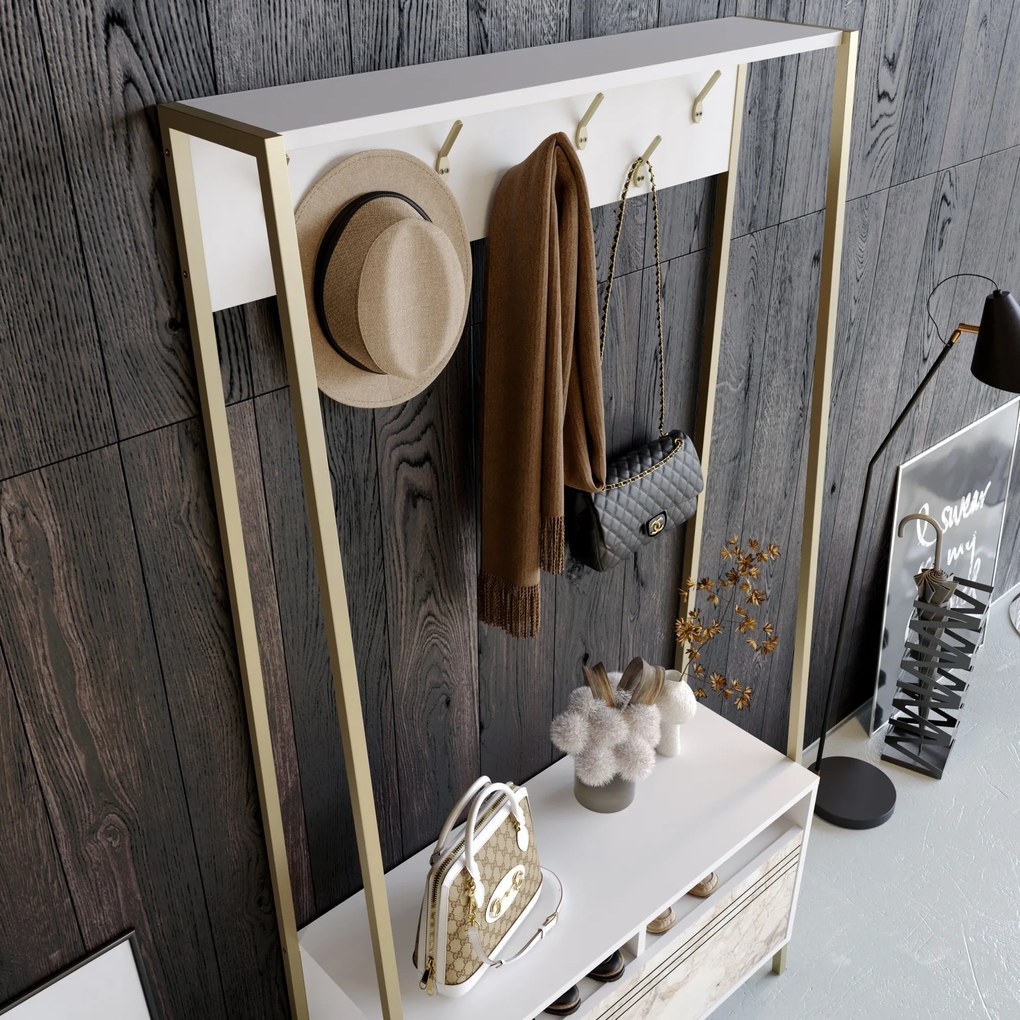 Predsieňová stena Dudulo (Biela). Akcia -15%. Vlastná spoľahlivá doprava až k Vám domov. 1072337