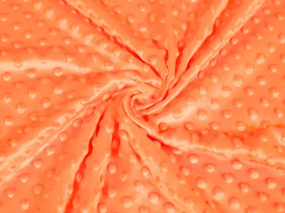 Biante Hrejivé posteľné obliečky Minky 3D bodky MKP-022 Oranžové Jednolôžko 140x200 a 70x90 cm