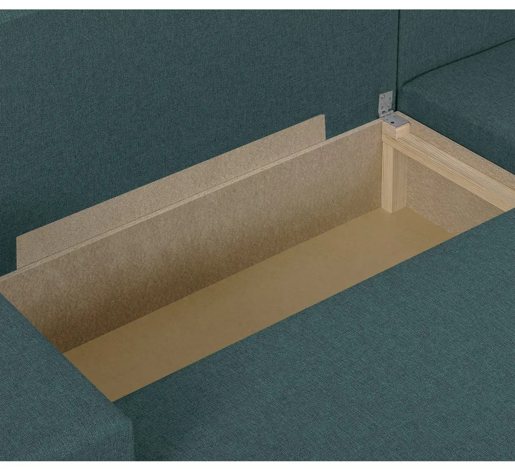 Rozkládací rohová sedací souprava MODO3 + 2 Taburety Zelená