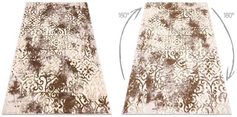 Moderný MEFE koberec 8724 Ornament vintage, béžovo /   zlatý