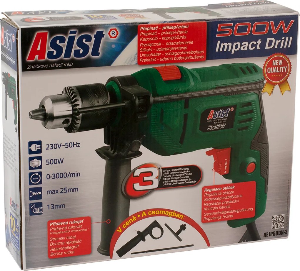 ASIST AE1P50DN-3 Vrták s príklepom 500 W