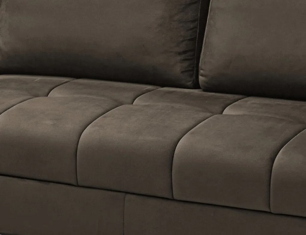 Rohová sedacia súprava Paris, blatistá hnedá látka, ľavý roh