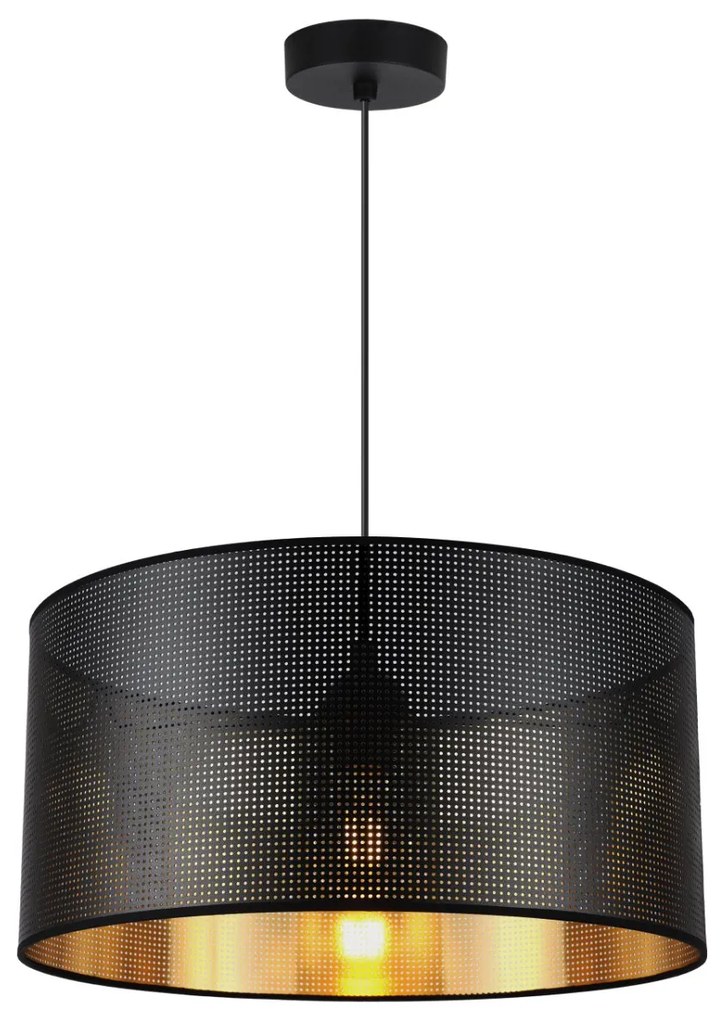Závesné svietidlo Asti0, 1x čierne PVC tienidlo, (fi 40cm), g, b