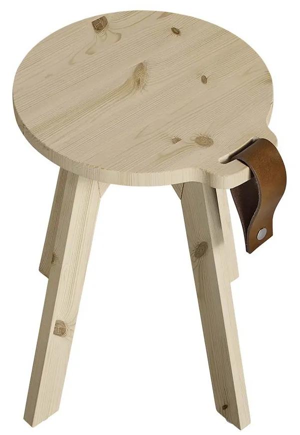 Lykovyné drevo Príručný stolík z borovicového dreva Country Clear lacquered 40 × 40 × 45 cm KARUP DESIGN