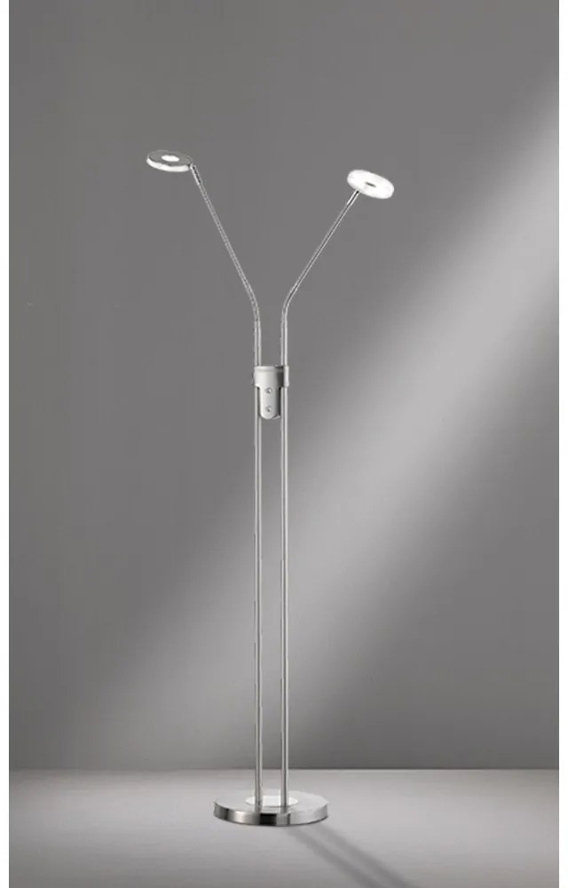 LED stmievateľná stojacia lampa v striebornej farbe (výška 150 cm) Dent – Fischer &amp; Honsel
