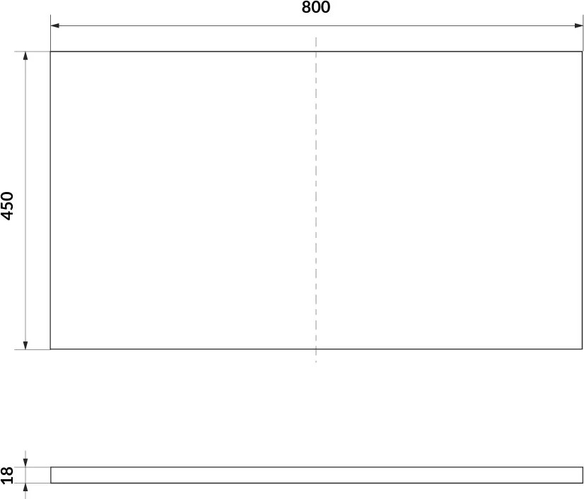 Cersanit Tirso, doska na kúpeľňovú skrinku 800x450x18 mm, zelená matná, S1015-027