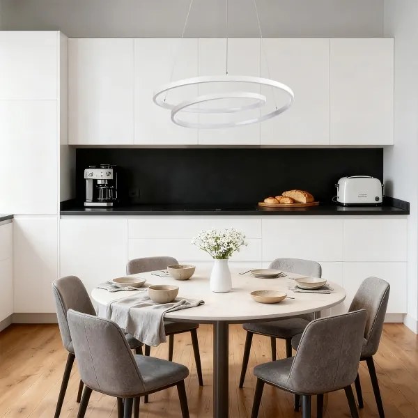 Brilagi-LED Stmievateľný závesný luster na lankách TWISTER LED/48W/230V, priemer 50 cm, biela, s diaľkovým ovládaním