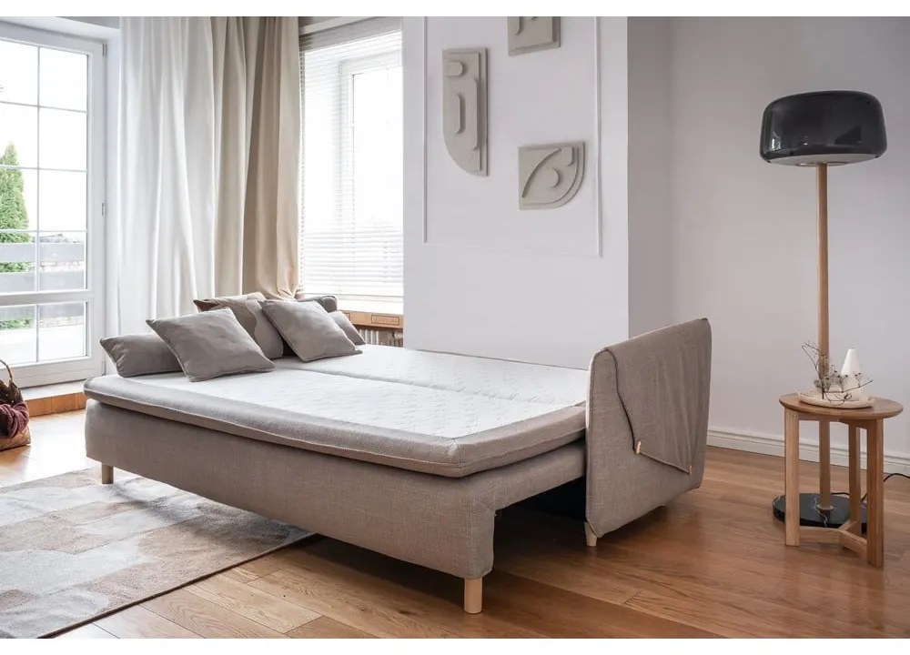 Svetlohnedá rozkladacia pohovka 207 cm Simon – Miuform