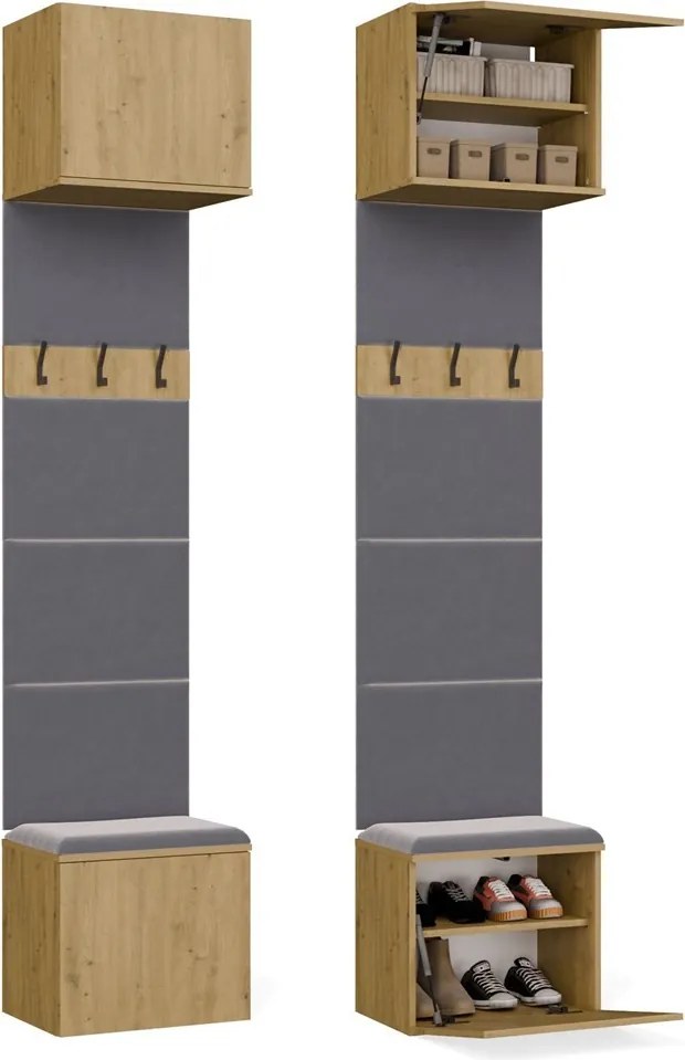 Předsíňová stěna HAGA 1W 50 cm dub Artisan
