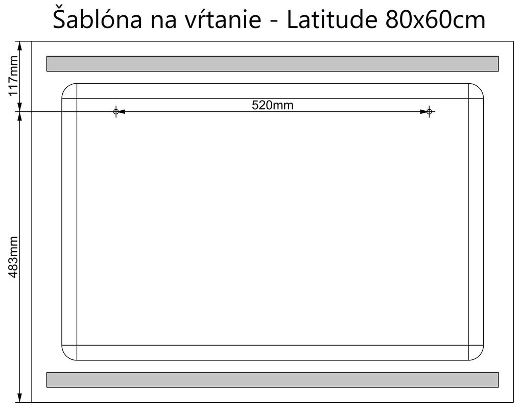 LED zrkadlo Latitudine 80x60cm teplá biela - diaľkový ovládač Farba diaľkového ovládača: Čierna