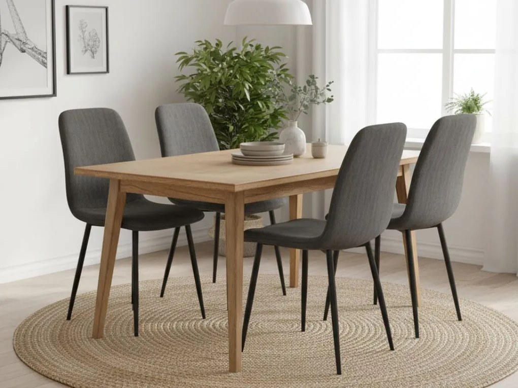 Sivá jedálenská stolička RIFT s čiernymi nohami