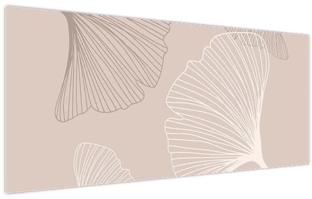 Obraz - Béžové listy N⁰6 (120x50 cm)