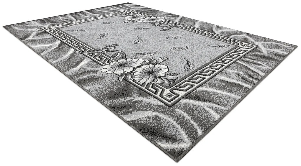 Koberec BCF Morad TRIO Vzor kvetín a lístia, sivý
