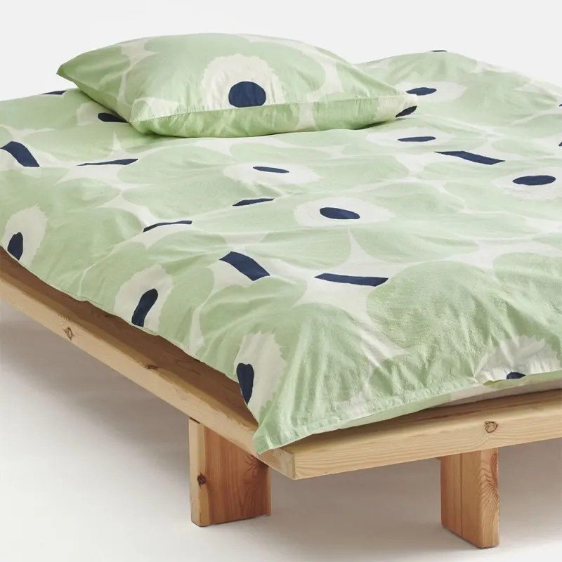 Obliečky Unikko 150x210 50x60, bavlnené, šalvějovo zelené