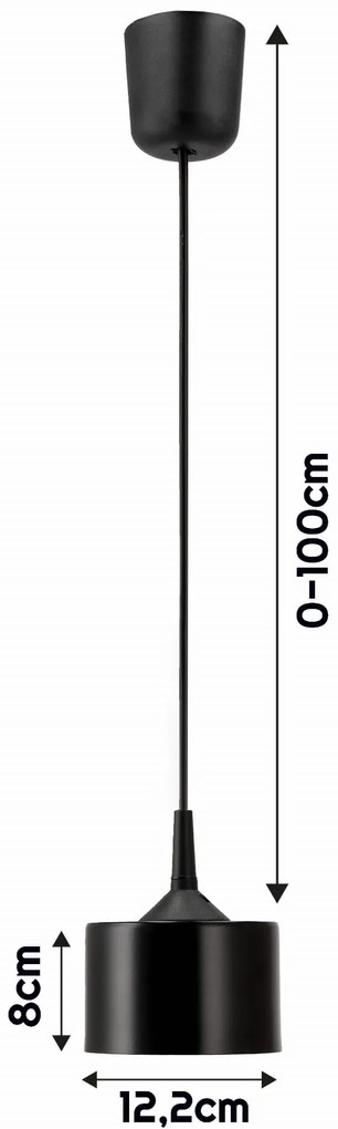 BERGE Závesná lampa MUG - čierna E27