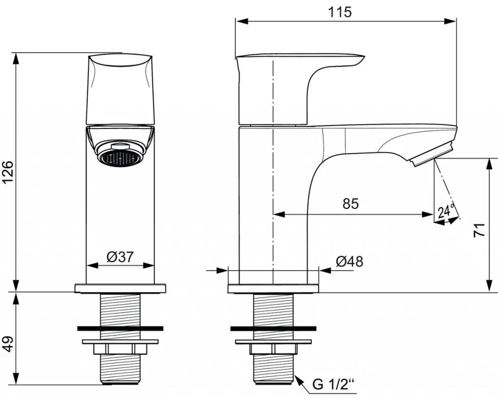 Ideal Standard Connect Air - Umývadlový stojankový ventil, kartáčovaná zlatá A7031A2