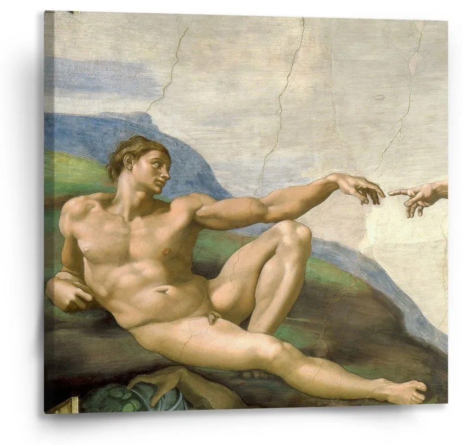 Sablio Obraz Stvoření Adama - Michelangelo Buonarroti - 110x110 cm