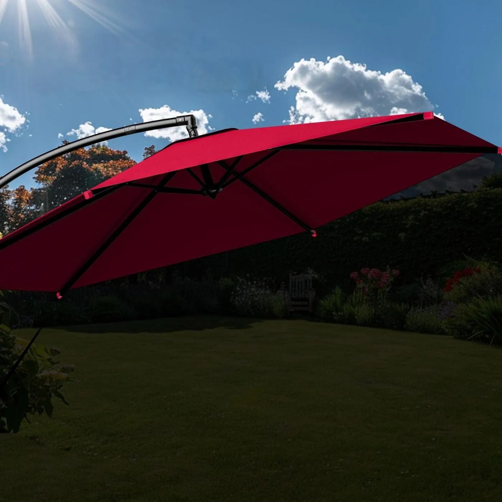 InternetovaZahrada Záhradný slnečník s UV 80 + Ø300 cm - červený