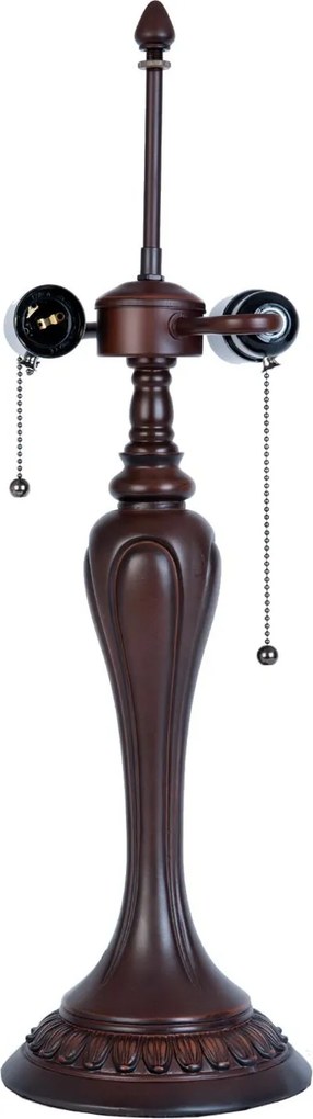 Tmavo hnedá zdobená noha k lampe Tiffany - Ø 17 * 60 cm / E27 / 40W
