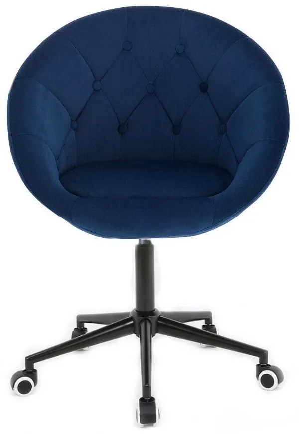 LuxuryForm DESIGN Kreslo VERA VELUR na čiernej podstave s kolieskami - modré
