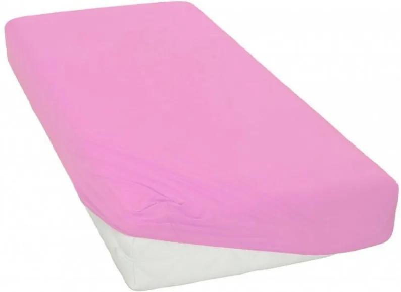 Ružová jersey posteľná plachta / prestieradlo do malej detskej postieľky, alebo kolísky - 100% bavlna - 70 x 140 cm
