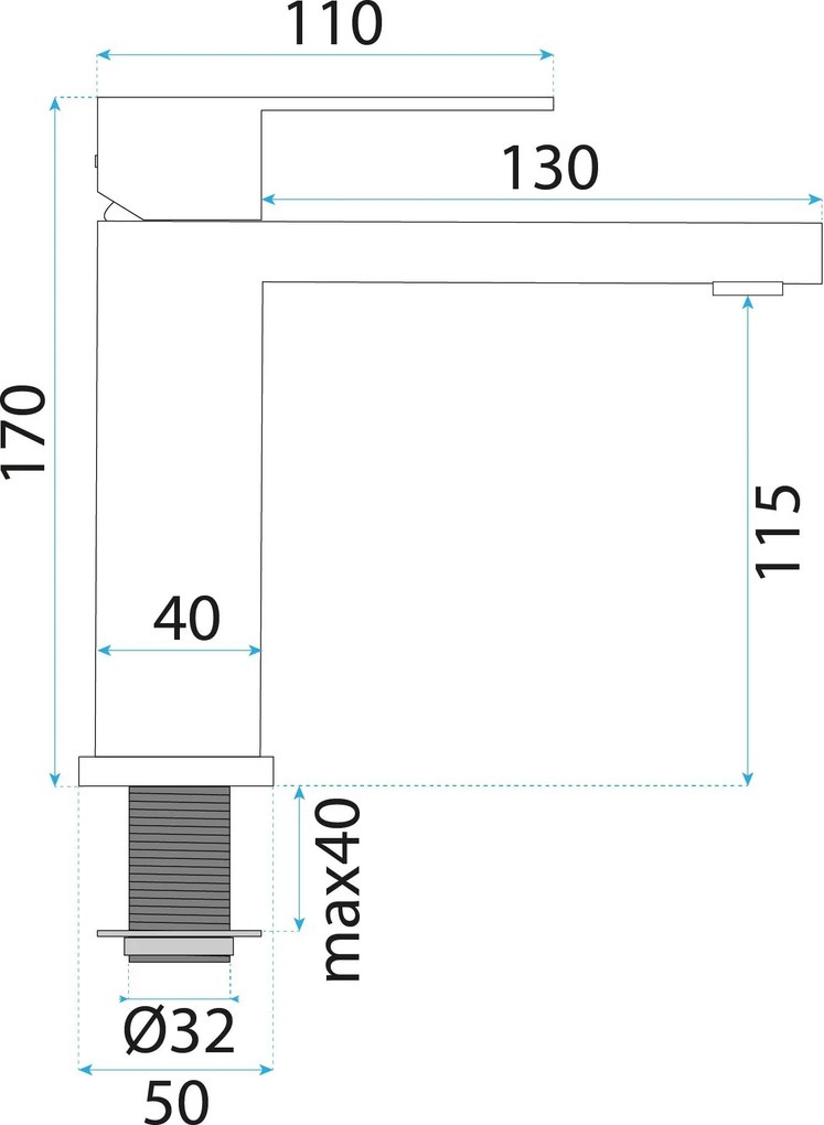Rea Arlo, umývadlová batéria h-170, brúsená oceľ, REA-B4589