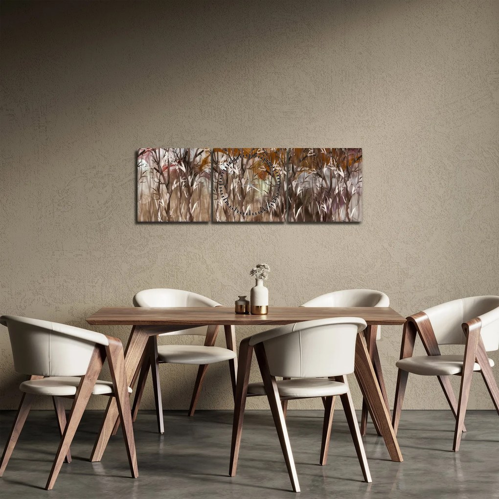 Obraz - Stromy (s hodinami) (90x30 cm)