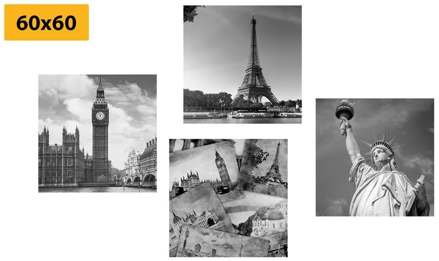 Set obrazov mestá a historické pohľadnice Varianta: 4x 40x40