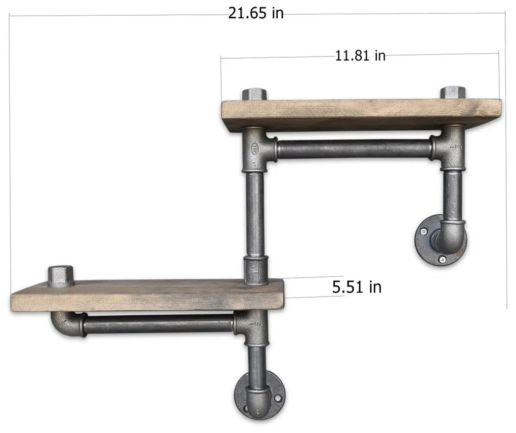 Nástenná polica BoruRaf XLI smrek/čierna