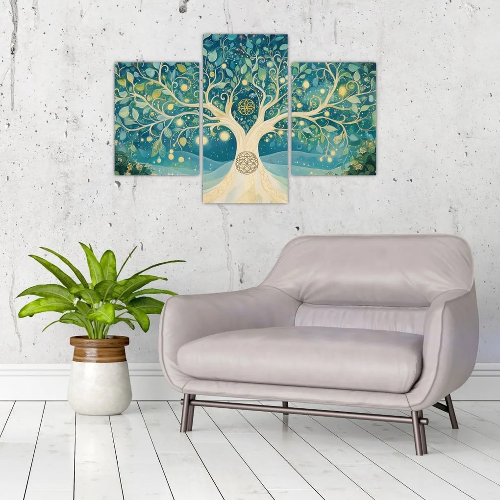 Obraz – Magický strom so špirálami (90x60 cm)