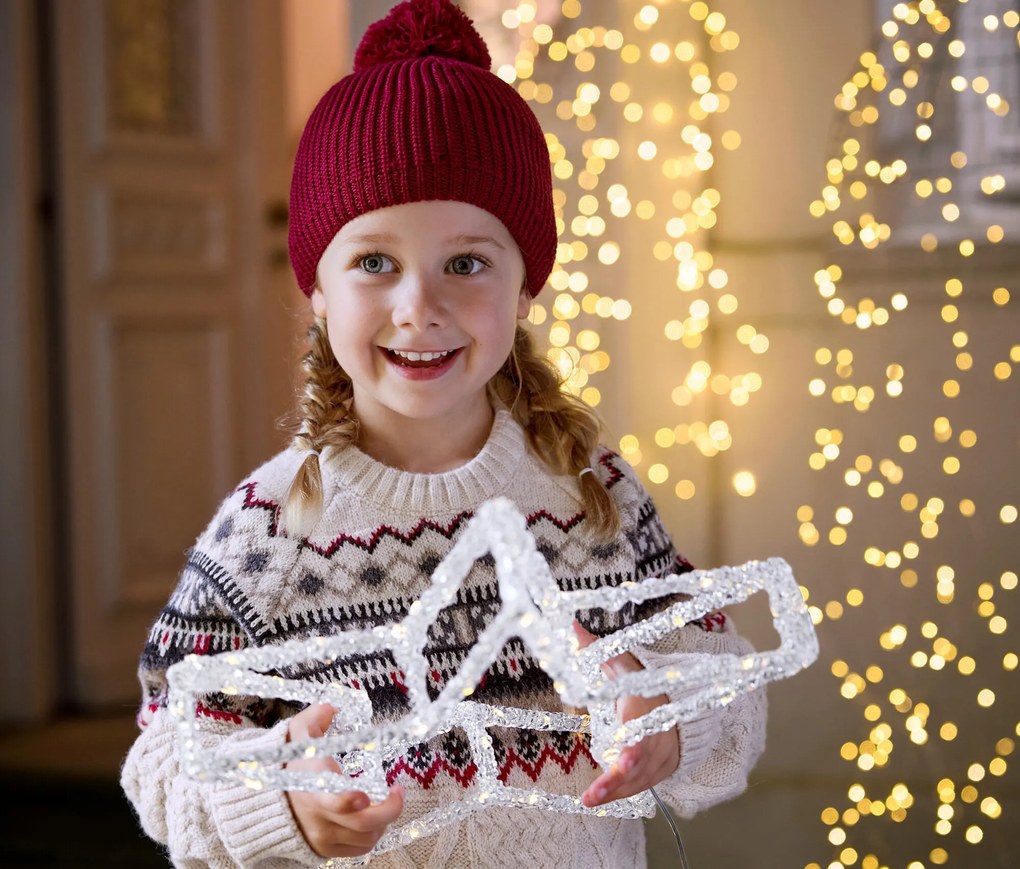 LED polguľa s opletenou svetelnou reťazou, veľká