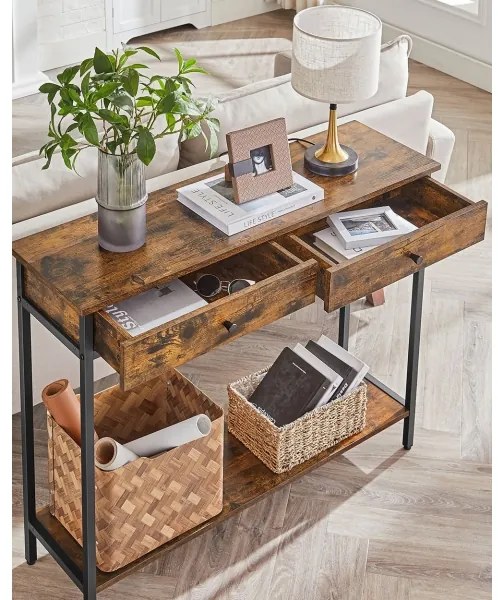 Odkladací stolík LUVOR hnedá/čierna