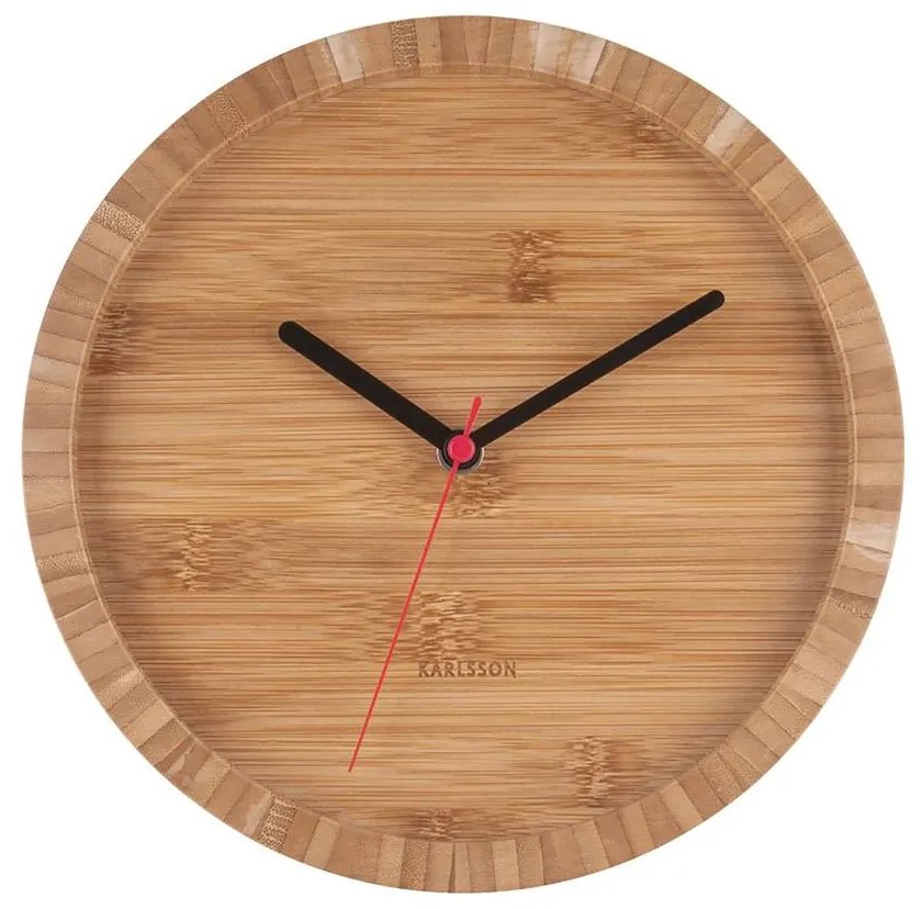 Nástenné bambusové hodiny Tom ∅ 26 × 5 cm