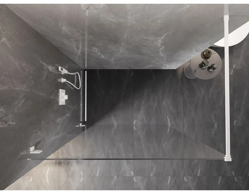 Mexen Lunar sprchová stena ľavá 100 x 200 cm, 8mm číre sklo, biela, 830-100-000-20-00-L