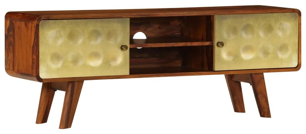 vidaXL TV stolík z masívneho sheeshamového dreva 120x30x45 cm