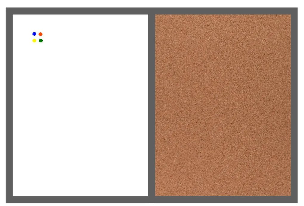 Toptabule.sk Kombinovaná tabuľa biela v drevenom ráme + 6 farieb rámu 90x60 cm