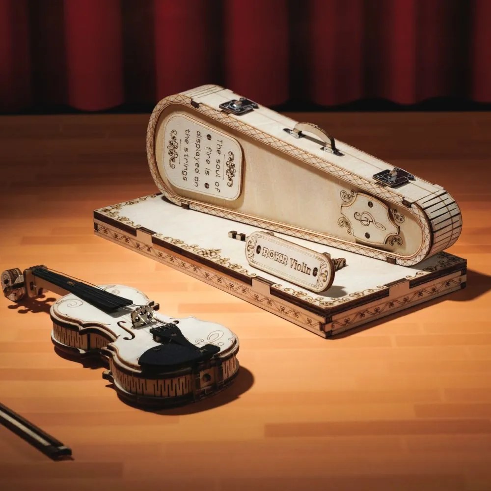 Robotime Rokr 3D dřevěné puzzle Houslové Capriccio 82 ks