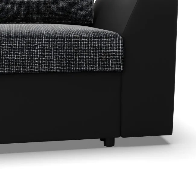 Rohová rozkladacia sedačka LUGO popolová / čierna