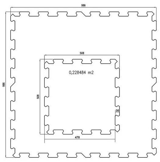 Dlažba FitFlo SF1050 47,8 x 47,8 x 0,8 cm - roh, biela