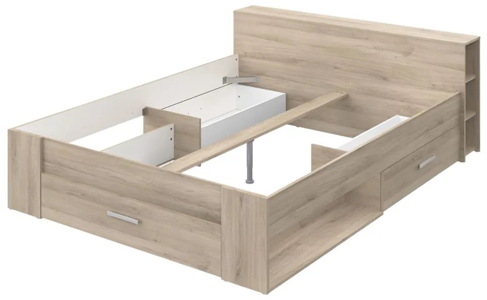 IDEA nábytok Multifunkčná posteľ 160x200 POCKET dub