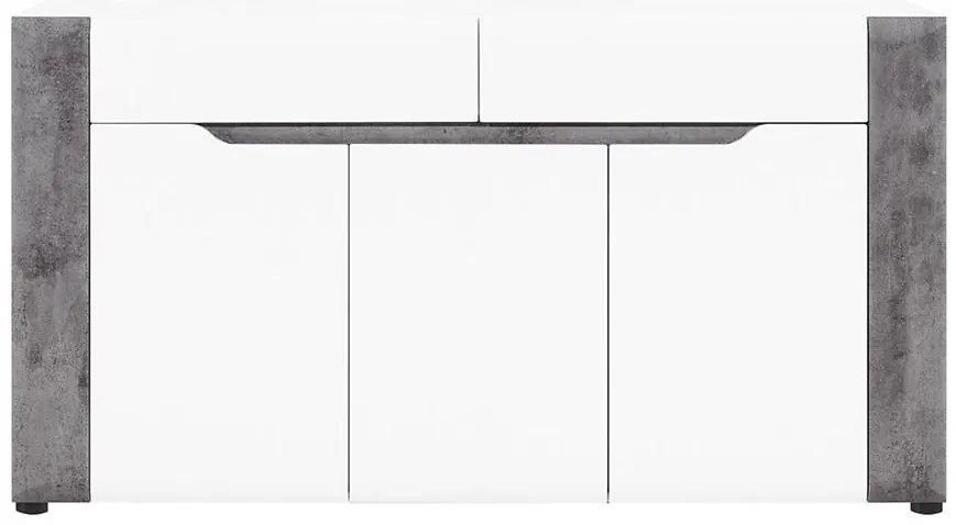 Komoda Brando B03 Biela/Betón 3d2s