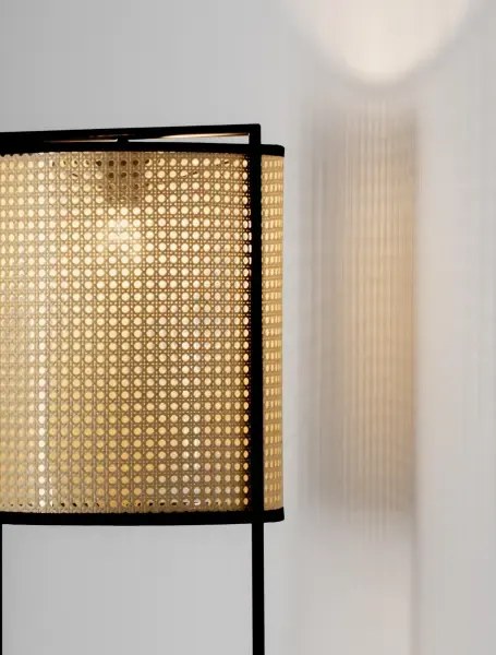 LED prírodno-čierna stojaca lampa Erto