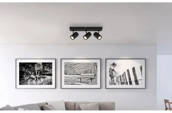 Globo 57918-3B - Bodové svietidlo JAMES 3xGU10/25W/230V čierna