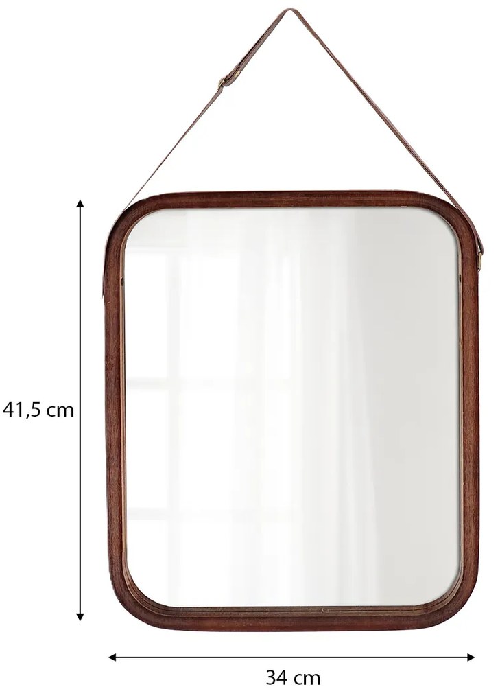 Závesné zrkadlo Jae Brown, bambus